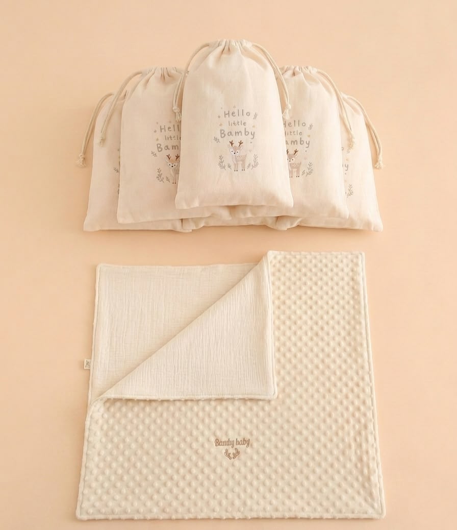MUSELINA 100% ALGODÓN & SUAVETINA BURBUJA MARFIL